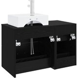  Set namještaja za kupaonicu 2 kom. Crni hrast Konstruirano drvo Crna 49,5 x 41 x 79,5 cm | Shoptok.si