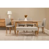 Hanah home vina 03 1005 atlantic pine cream (produžni trpezarijski sto, stolice i konzola set (7 komada) Cene
