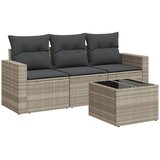  4-dijelni set vrtnih sofa s jastucima svijetlosivi poliratan | Eponuda.ba