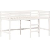  Krevet na kat s ljestvama i krovom bijeli 90x190 cm od borovine | shoptok.hr