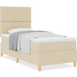 vidaXL krevet s podnicom i madracem krem 90x200 cm tkanina | shoptok.hr