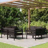 vidaXL Vrtna sedežna garnitura 8-delna z blazinami aluminij antracit | Shoptok.si