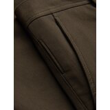 Ombre Men's classic cut chino pants with fine texture - dark olive | Shoptok.si