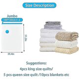 INORCO Paket 4 vrek za vakuumsko shranjevanje, zdruljivo perilo za vekratno uporabo z zapiranjem z dvojno prozorno zadrgo (+k, (21984173) | Shoptok.si