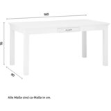 Bessagi Home jedilna miza lena, bela, 2 predala | Shoptok.si