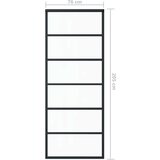  Drsna vrata ESG steklo in aluminij 76x205 cm črna, (20767294) | Shoptok.si