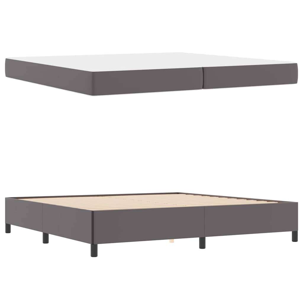  Posteljni okvir z vzmetnico Siva 200 x 200 cm Umetna koža | Shoptok.si