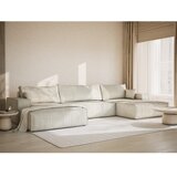 Maison de Rêve Kremno bela raztegljiva/s prostorom za shranjevanje kotna sedežna garnitura iz šenilje (v obliki črke "U") Kyoto – | Shoptok.si