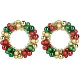  Vijenci s božićnim kuglicama 2 pcs Šareni 33 x 33 x 7 cm | shoptok.hr