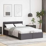 Hidraulični okvir za krevet od umjetne kože LED sivi 140x200 cm | shoptok.hr