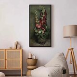  Slika - Vincent Van Gogh – Vase of Hollyhocks 30x60 U crnom drvenom okviru | shoptok.hr