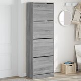 The Living Store Omarica za čevlje s 4 predali siva sonoma 60x34x187,5 cm - Omara Za Čevlje, (21485517) Cene