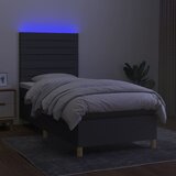 Krevet box spring s madracem LED tamnosivi 80 x 200 cm tkanina | Eponuda.com