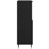  Highboard s policom s pohranom s vratima Crna 60 x 36 x 110 cm Konstruirano drvo | shoptok.hr