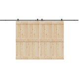 Komplet opreme za drsna vrata 427 cm jeklo črne barve Cene