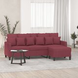  Trosjed s tabureom crvena boja vina 180 cm od tkanine Cijene