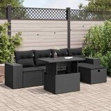  6-dijelni set vrtnih sofa s jastucima crni od poliratana Cijene