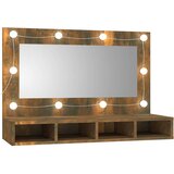 Ormarić s ogledalom LED boja dimljenog hrasta 90 x 31,5 x 62 cm | shoptok.hr