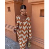 Beloved Xiomara pletena obleka iz viskoze oranžna | Shoptok.si