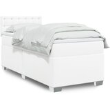 vidaXL Box spring postelja z vzmetnico bel 100x200 cm umetno usnje | Shoptok.si