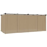  Sjenica sa zavjesama 6 x 3 m smeđesiva čelična | shoptok.hr