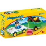 Playmobil 70181 - 1.2.3 - Avtomobilček s prikolico za prevoz konjev Cene