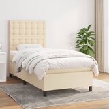  Krevet s oprugama i madracem krem 90 x 200 cm od tkanine | shoptok.hr
