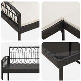  Set vrtnog kauča s jastukom 2 pcs Crna Poli Rattan i čelik - Crna | shoptok.hr