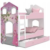 Molarem Home Drveni dječji krevet na kat Dominik Domek - PRINCEZA - rozi - 160x80 cm | shoptok.hr