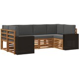  Sekcijska garnitura 6 pcs Prirodna i antracit Poliester | shoptok.hr