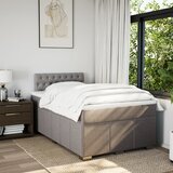  Krevet s oprugama i madracem smeđesivi 120 x 200 cm od tkanine | shoptok.hr