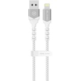 BLAVEC RAPTOR OPLETENI KABEL - USB NA LIGHTNING - 2A 3 METRA - bijelo-srebrni | shoptok.hr