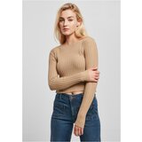 UC Ladies Ladies Short Rib Knit Twisted Back Sweater unionbeige | Shoptok.si