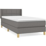  Krevet s oprugama i madracem tamnosivi 100 x 200 cm od tkanine | shoptok.hr