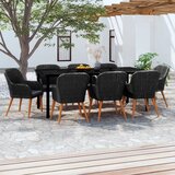  9-dijelni vrtni blagovaonski set s jastucima crni | shoptok.hr