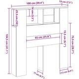 vidaXL Vzglavna omarica artisan les 100x19x104,5 cm inženirski les | Shoptok.si