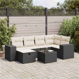 vidaXL 7-dijelni set vrtnih sofa od poliratana s jastucima crni | shoptok.hr