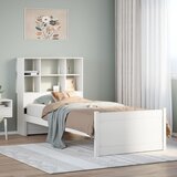 vidaXL Krevet s regalom za knjige bez madraca bijeli 90x200cm borovina | shoptok.hr