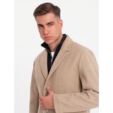 Ombre Men's lightweight single-breasted coat - beige | shoptok.hr
