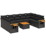  The Living Store Vrtna sedežna garnitura 10-delna z blazinami črn poli ratan - Vrtna Sedežna Garniture, (21455436) | Shoptok.si