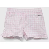 Guess Dječje pamučne kratke hlače boja: ružičasta, s uzorkom