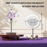 AUXMIR 20 cm polnilno kozmetično ogledalo z osvetlitvijo z 1×/30× povečavo | Shoptok.si