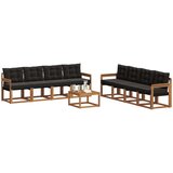  Set vanjskih sofa s jastukom 9 pcs Prirodna i crna | Eponuda.com