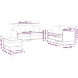  3-dijelni set sofa s jastucima krem od mikrovlakana | shoptok.hr