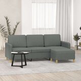  Trosjed s tabureom tamnosivi 180 cm od tkanine | shoptok.hr