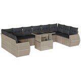  11-dijelni set vrtnih sofa poliratan s jastucima svijetlosivi | shoptok.hr