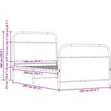  Okvir kreveta bez madraca dimljena boja hrasta 100x200cm drveni | shoptok.hr