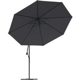  Konzolni suncobran s LED svjetlima 350 cm crni | shoptok.hr