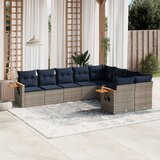 vidaXL 9-dijelni set vrtnih sofa od poliratana s jastucima sivi | shoptok.hr