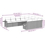  10-dijelni set vrtnih sofa poliratan s jastucima svijetlosivi | shoptok.hr